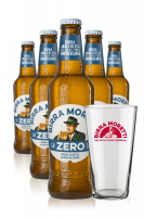 Birra Moretti Zero 24 bottiglie x 33cl + OMAGGIO 6 bicchieri Moretti Originale 20cl