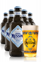 2 Casse Birra Messina Cristalli Di Sale da 15 bottiglie x 50cl (Scad. 30/06) + OMAGGIO 6 bicchieri Messina 20cl