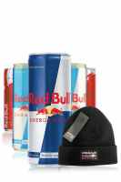 1 Cassa Red Bull 24 x 25cl + 1 Cassa Red Bull Senza Zuccheri 24 x 25cl + 1 Cassa Red Bull Gusto Anguria 24 x 25cl + OMAGGIO cappello Red Bull