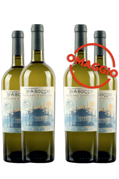 3 Bottiglie Trebbiano D'Abruzzo DOP Trabocco 2021 Rupicapra + 3 OMAGGIO