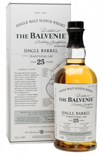 The Balvenie 25 Years Old Single Barrel Traditional Oak Single Malt Whisky 70cl (Astucciato)