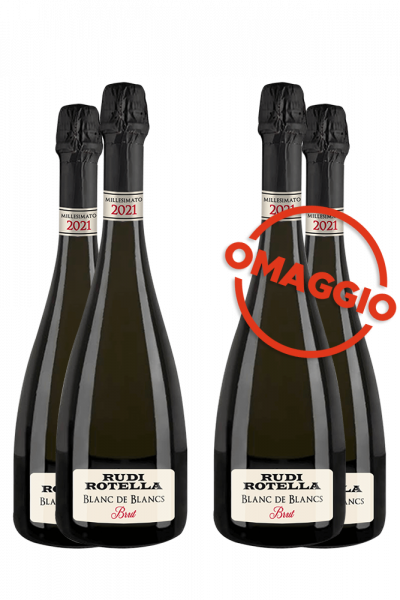 6 Vino Spumante Brut Blanc De Blancs 2021 Rudi Rotella + 6 OMAGGIO