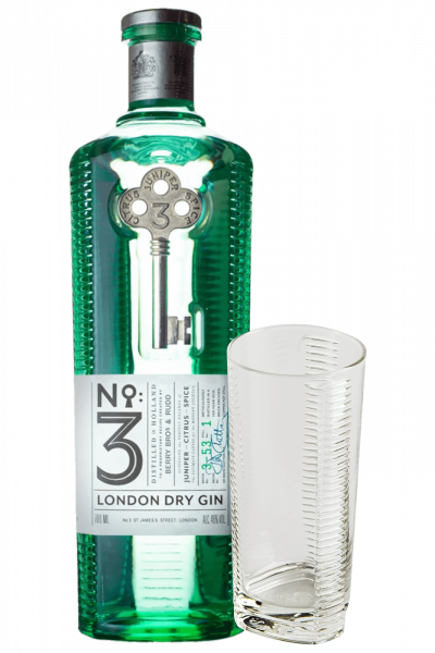 Gin No.3 London Dry 70cl + Bicchiere Gin No.3