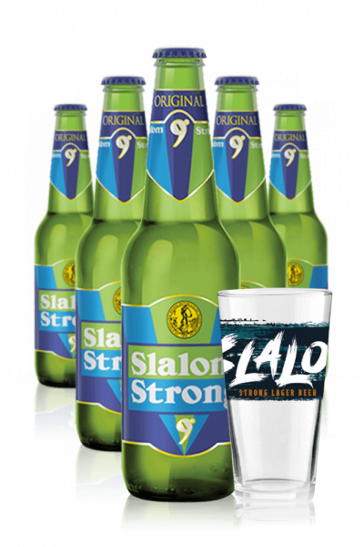 Slalom Strong Cassa da 24 bottiglie x 33cl + OMAGGIO 6 bicchieri Slalom 25cl