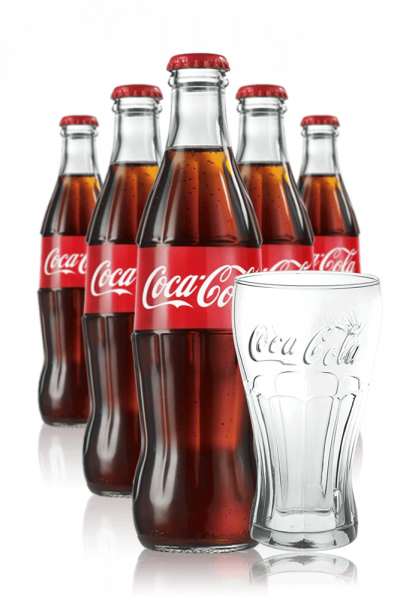 2 Casse Coca-Cola Vetro da 24 bottiglie x 33cl + OMAGGIO 1 formina per ghiaccio + 6 bicchieri