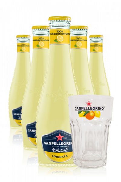 Limonata Sanpellegrino Gamma Naturali Cassa da 24 x 20cl + OMAGGIO 6 bicchieri cocktail Sanpellegrino