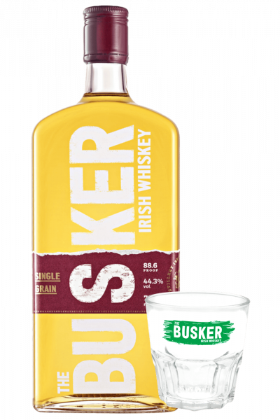 Irish Whiskey Single Grain The Busker 70cl + OMAGGIO 2 bicchieri The Busker