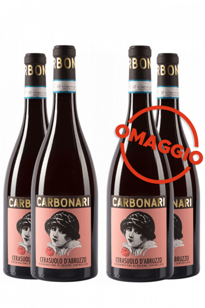 3 Bottiglie Cerasuolo D'Abruzzo DOC 2021 I Carbonari + 3 OMAGGIO