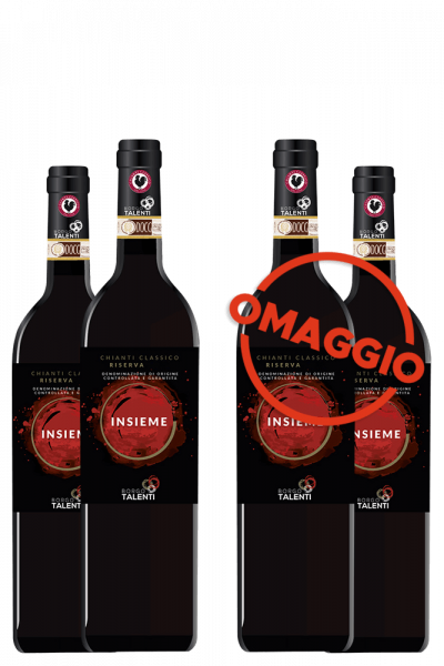3 Bottiglie Chianti Classico Riserva DOCG Insieme 2015 Borgo Talenti + 3 OMAGGIO