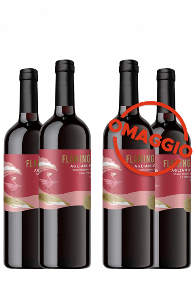6 Bottiglie Aglianico 2021 Flamingo + 6 OMAGGIO