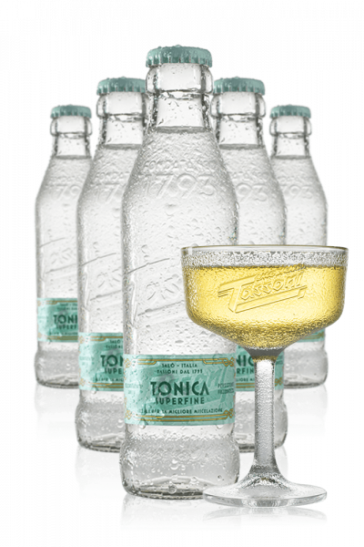 Tonica Superfine Tassoni Cassa da 24 bottiglie x 18cl + OMAGGIO 4 bicchieri coppa Tassoni