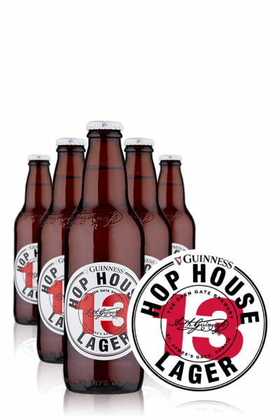 Guinness Hop House 13 Lager Cassa Da 12 x 33cl + OMAGGIO targa Hop House