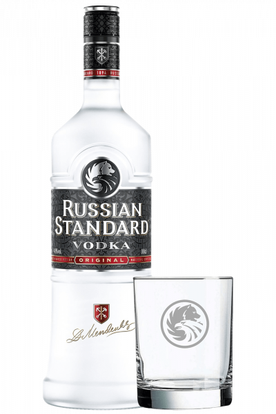 Vodka Russian Standard 1Litro + OMAGGIO 2 bicchieri Russian Standard