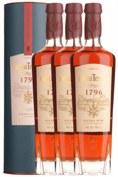 3 Bottiglie Rum Santa Teresa 1796 70cl (Astucciato)