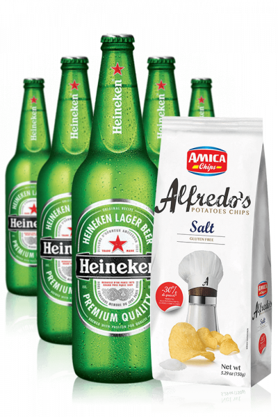 Heineken da 24 x 33cl + Amica Chips Sale Marino Alfredo's 3 x 150gr