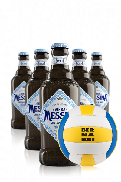 2 Casse Birra Messina Cristalli Di Sale Da 15 x 50cl + OMAGGIO pallone da spiaggia