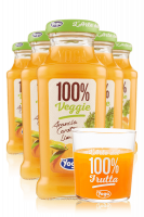 Yoga 100% Veggie Arancia Carota Limone 20cl Confezione Da 12 Bottiglie + OMAGGIO 6 bicchieri L’Arte del 100%