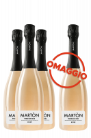5 Bottiglie Prosecco DOC Rosé Brut 2022 Martòn + 1 OMAGGIO