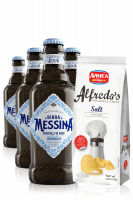 Birra Messina Cristalli Di Sale Da 24 x 33cl + Amica Chips Sale Marino Alfredo's 3 x 150gr