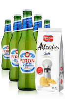 Peroni Nastro Azzurro da 24 x 33cl + Amica Chips Sale Marino Alfredo’s 3 x 150 gr
