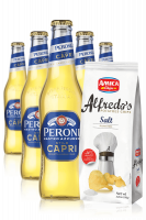 Peroni Nastro Azzurro Stile Capri da 24 x 33cl (Scad. 31/07) + Amica Chips Sale Marino Alfredo’s 3 x 150