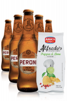 Peroni Non Filtrata da 24 x 33cl + Amica Chips Pepper & Lime Alfredo’s 3 x 150 gr